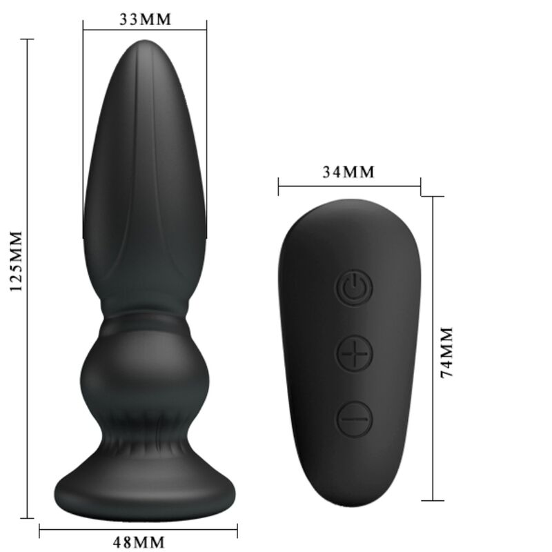 MR PLAY - REMOTE CONTROL BUTT PLUG POWERFUL VIBRATOR BLACK
