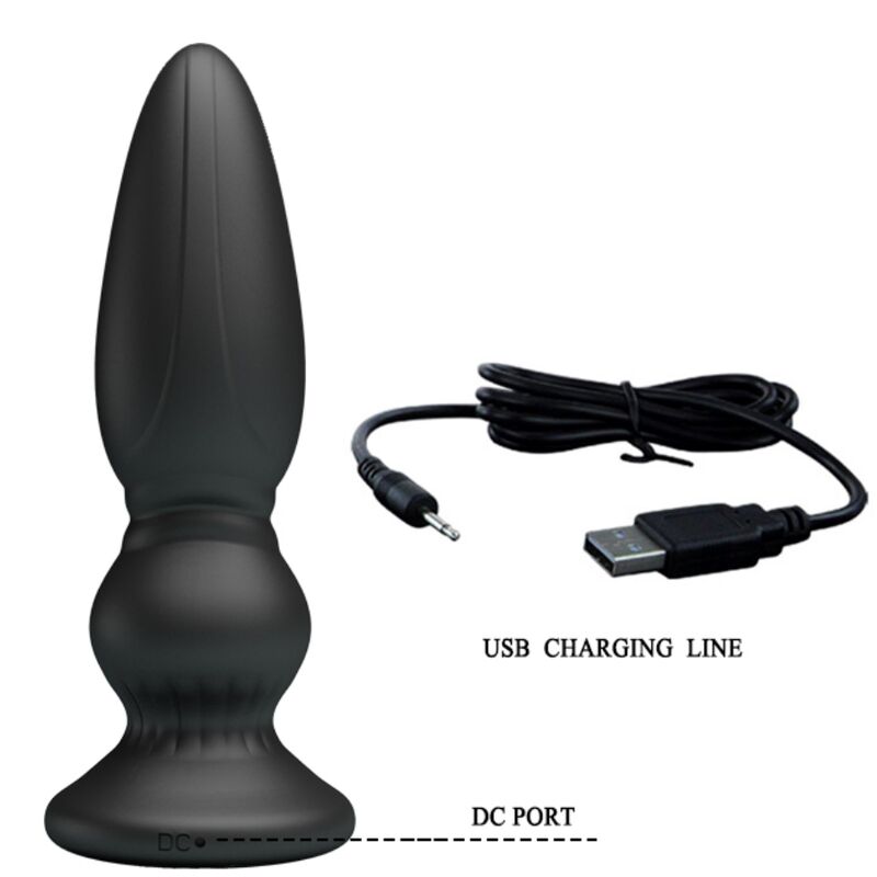 MR PLAY - REMOTE CONTROL BUTT PLUG POWERFUL VIBRATOR BLACK
