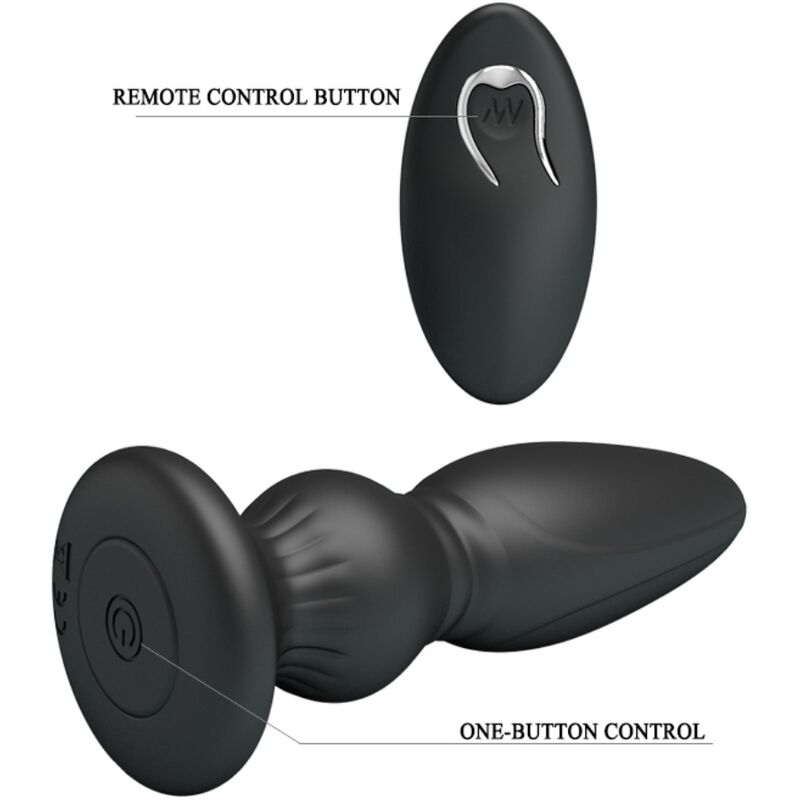 MR PLAY - REMOTE CONTROL BUTT PLUG POWERFUL VIBRATOR BLACK