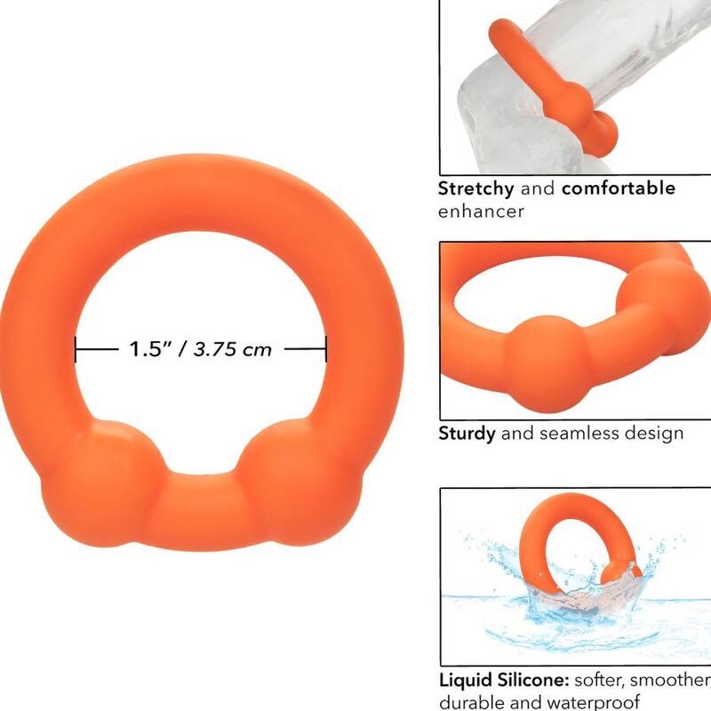 CALEXOTICS - ANILLO DE DOBLE BOLA ALPHA NARANJA