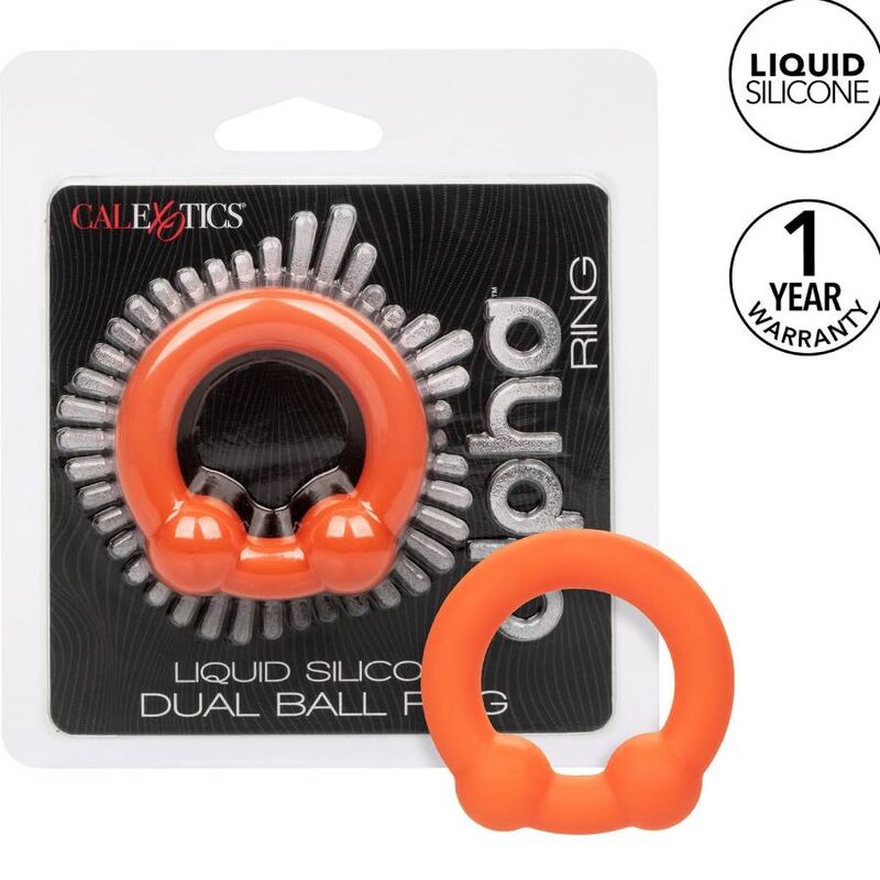 CALEXOTICS - ANILLO DE DOBLE BOLA ALPHA NARANJA