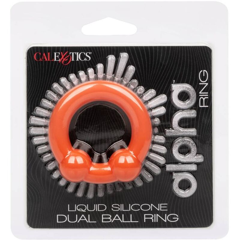 CALEXOTICS - ANILLO DE DOBLE BOLA ALPHA NARANJA