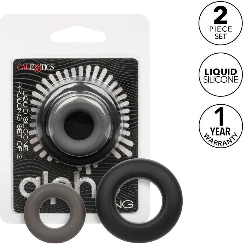 CALEXOTICS - ALPHA SET DE 2 ANILLOS PROLONGADOS GRIS