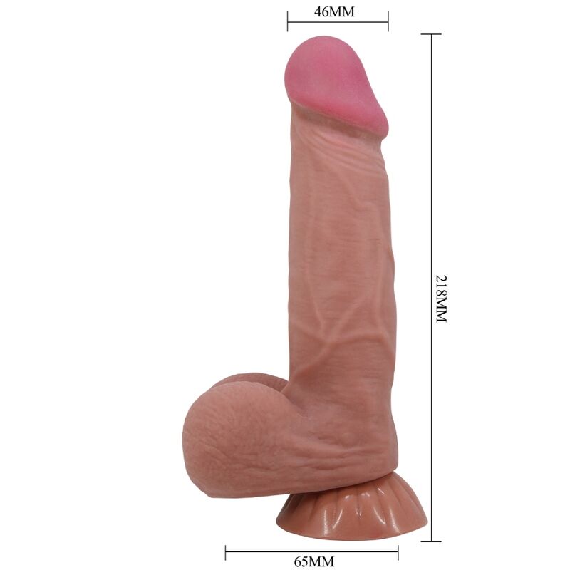 PRETTY LOVE - DILDO REALISTA SERIE DESLIZANTE CON VENTOSA DESLIZANTE EN PIEL MARRÓN 21,8 CM
