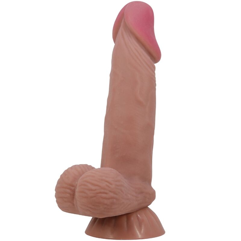 PRETTY LOVE - SERIE PIEL DESLIZANTE DILDO REALISTA CON VENTOSA DESLIZANTE PIEL MARRÓN 19,4 CM