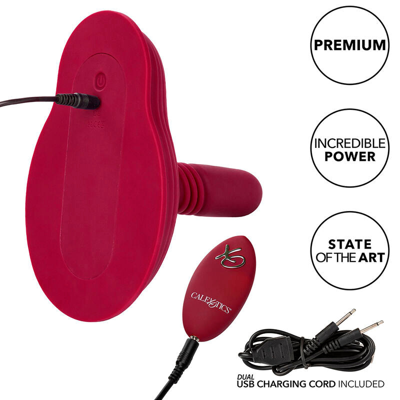 CALEXOTICS - MASAJEADOR DE PILOTO CON DOBLE MOTOR Y CONTROL REMOTO ROJO