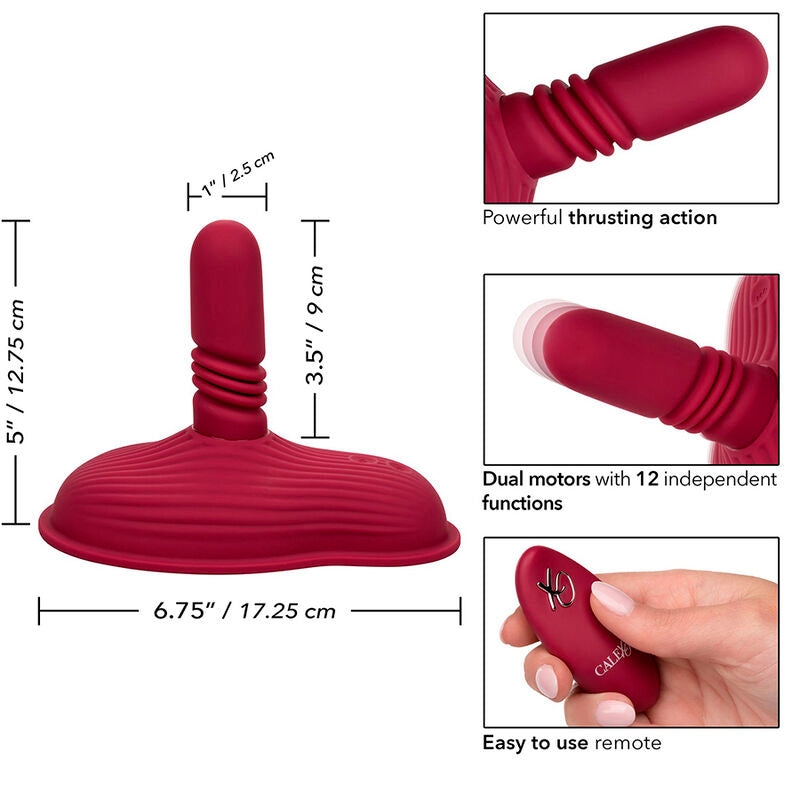 CALEXOTICS - MASAJEADOR DE PILOTO CON DOBLE MOTOR Y CONTROL REMOTO ROJO