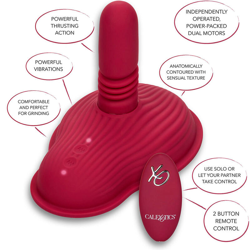 CALEXOTICS - MASAJEADOR DE PILOTO CON DOBLE MOTOR Y CONTROL REMOTO ROJO