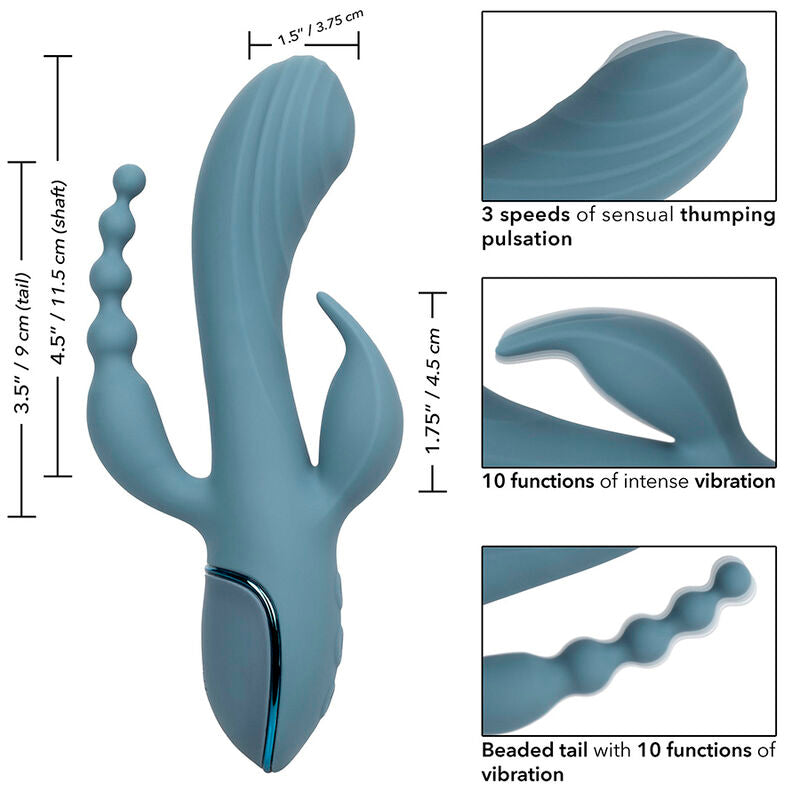 CALEXOTICS - GREY TRIPLE ECSTASY VIBRATOR