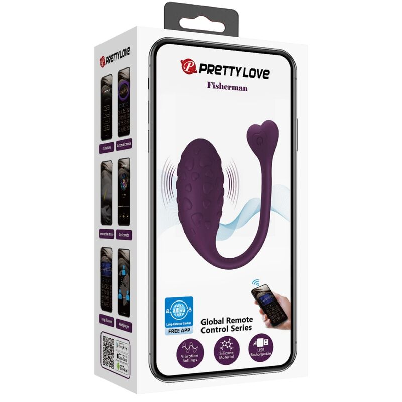 PRETTY LOVE - FISHERMAN APP-CONTROLLED VIBRATING EGG LILA