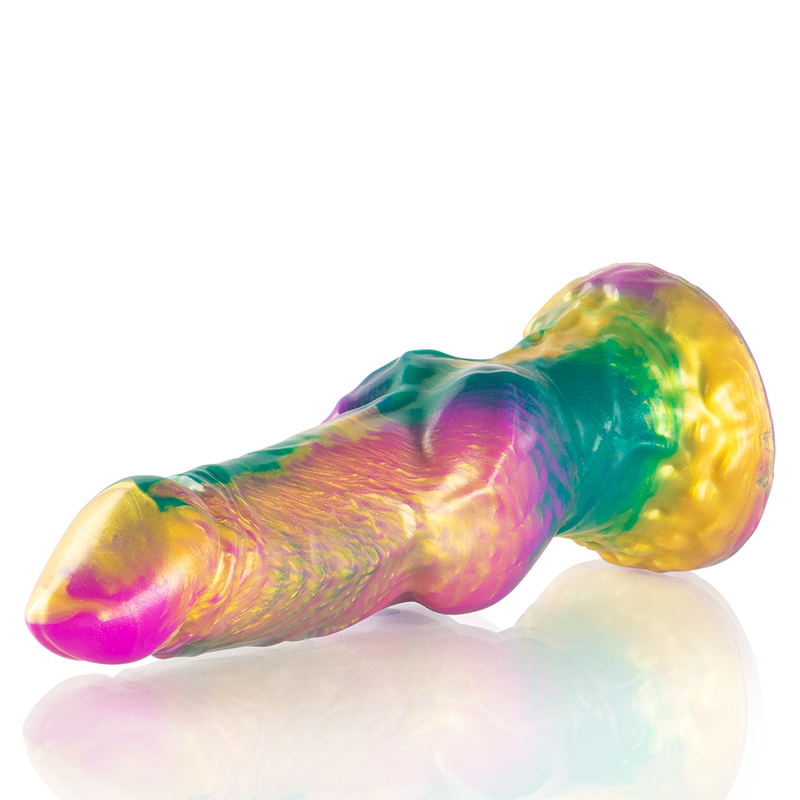ÉPICO - DILDO IRIS CON TESTICULOS DE PLACER ARCOÍRIS