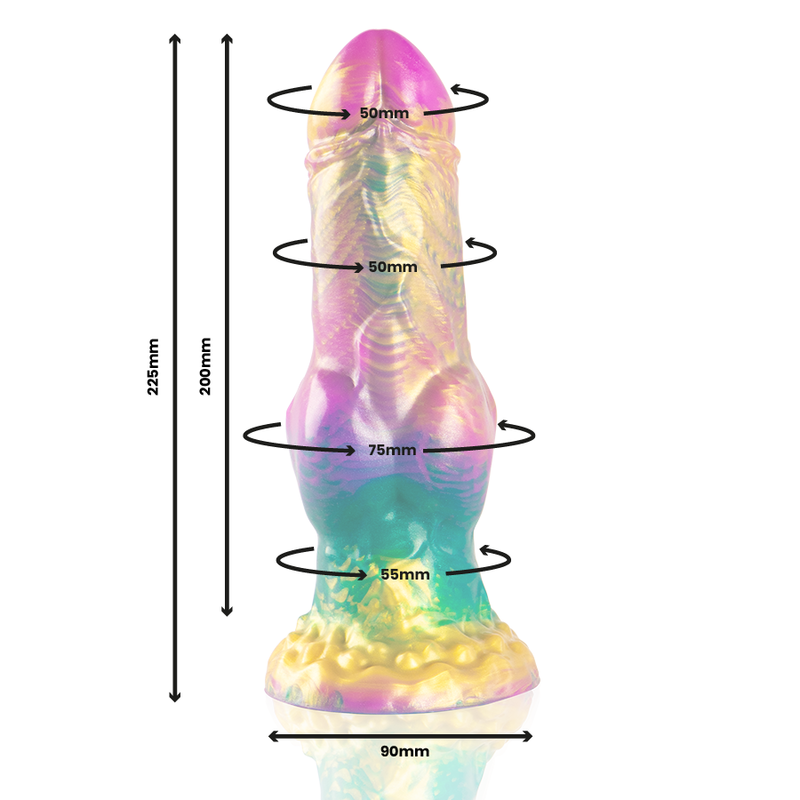 ÉPICO - DILDO IRIS CON TESTICULOS DE PLACER ARCOÍRIS