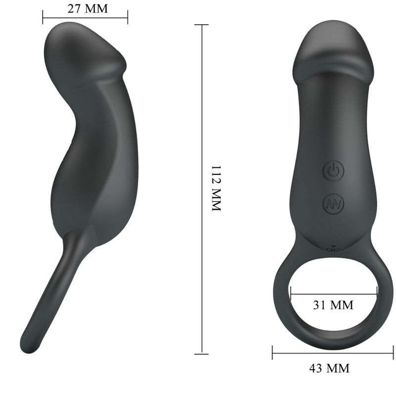 PRETTY LOVE - ANILLO ANAL Y VIBRADOR WARREN BLACK