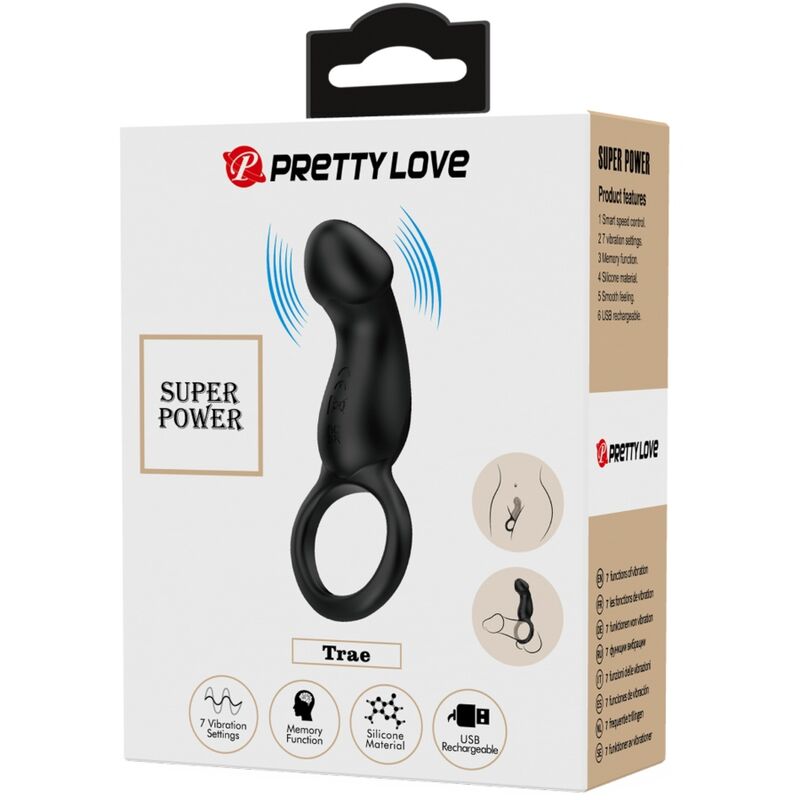 PRETTY LOVE - ANILLO ANAL Y VIBRADOR WARREN BLACK