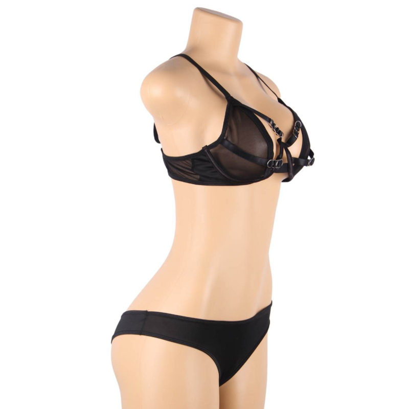 SUBBLIME - TWO-PIECE SET OF STRAPPY SHEAR BRA SIZE S/M