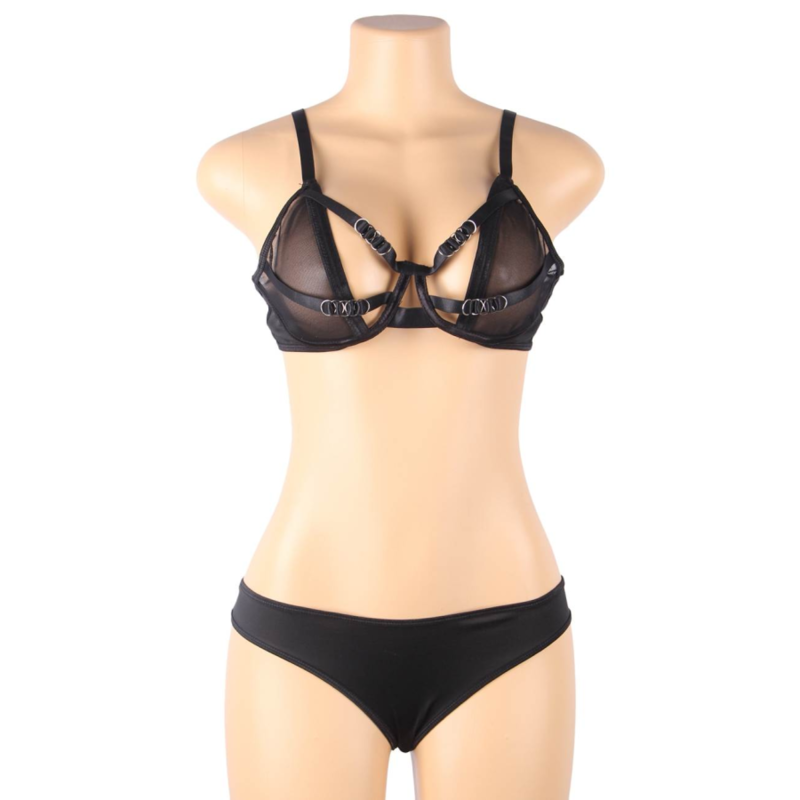 SUBBLIME - TWO-PIECE SET OF STRAPPY SHEAR BRA SIZE S/M