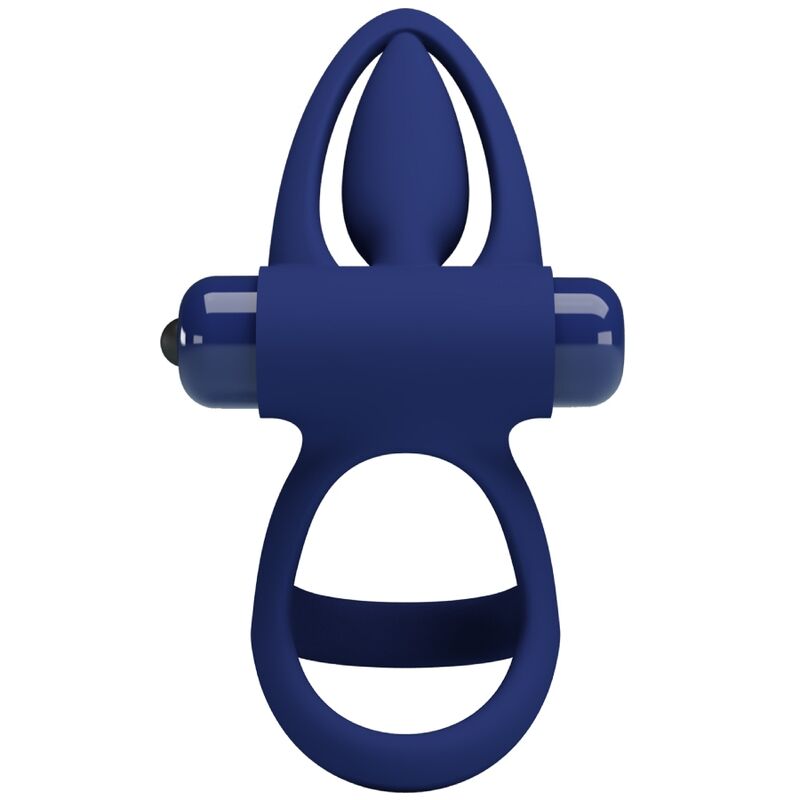 PRETTY LOVE - DOUBLE MAT RING WITH VIBRATION AND BLUE STIMULATOR