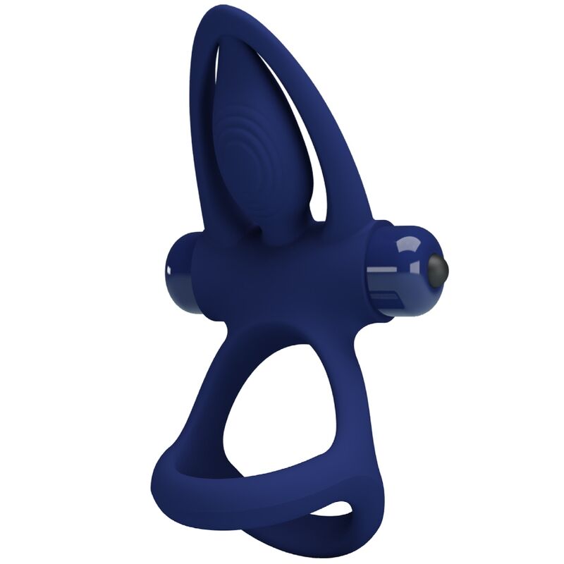 PRETTY LOVE - DOUBLE MAT RING WITH VIBRATION AND BLUE STIMULATOR