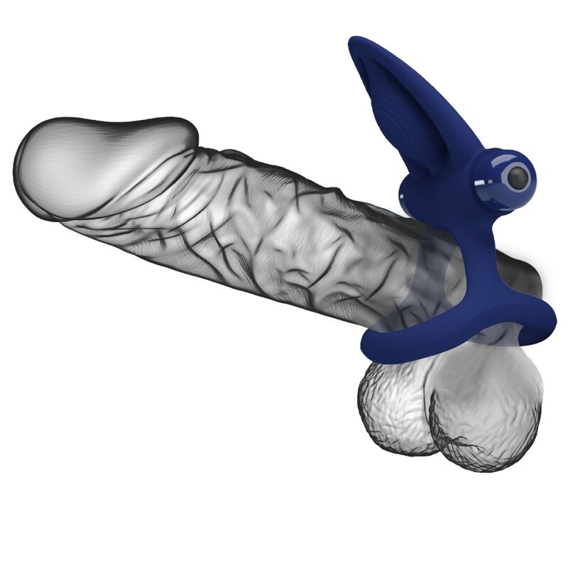 PRETTY LOVE - DOUBLE MAT RING WITH VIBRATION AND BLUE STIMULATOR