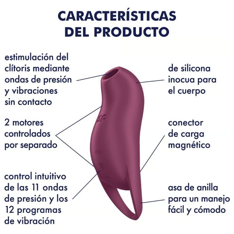 SATISFYER - ESTIMULADOR DE CLÍTORIS GARNET POCKET PRO 1