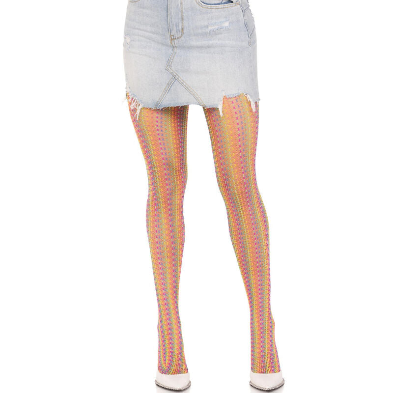 LEG AVENUE - CALCETINES DE GANCHILLO MULTICOLOR