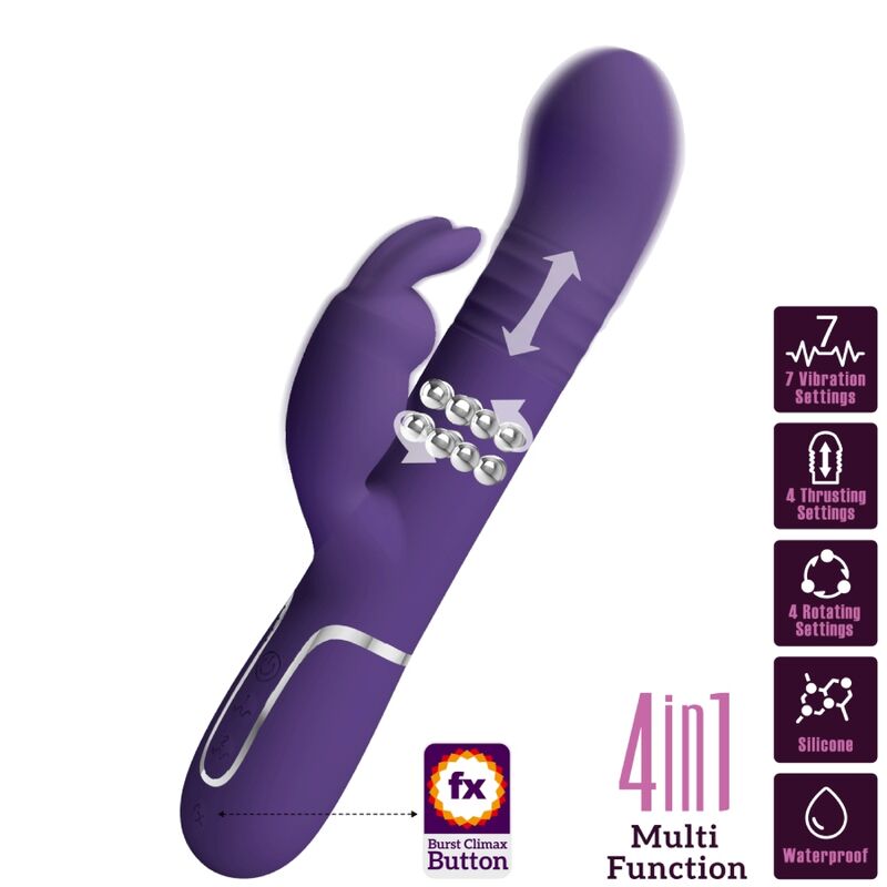 PRETTY LOVE - PURPLE 4-IN-1 RABBIT VIBRATOR
