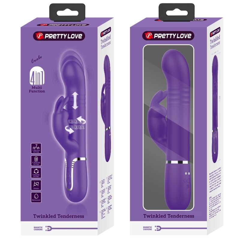 PRETTY LOVE - PURPLE 4-IN-1 RABBIT VIBRATOR