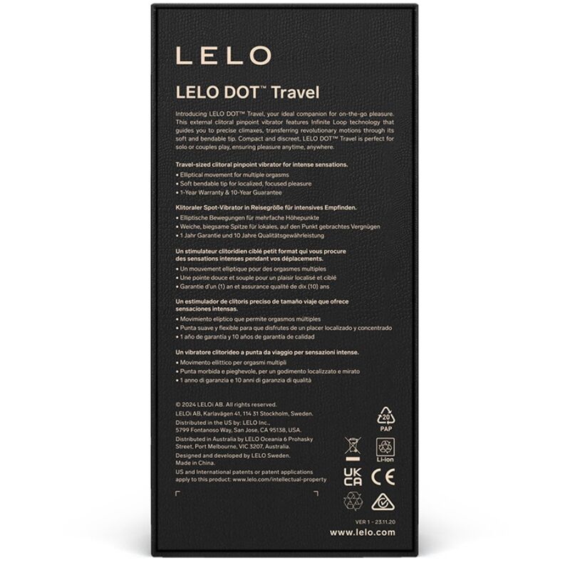 LELO - ESTIMULADOR DE CLÍTORIS DE VIAJE PUNTO MORADO