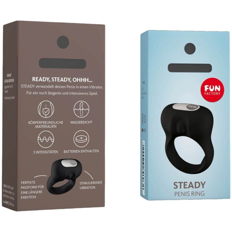 FUN FACTORY - STEADY BLACK VIBRATING COCK RING