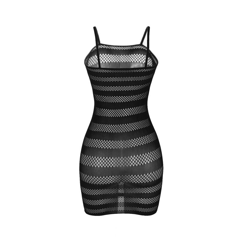 SUBBLIME - 951733 BLACK STRIPE FISHNET DRESS ONE SIZE