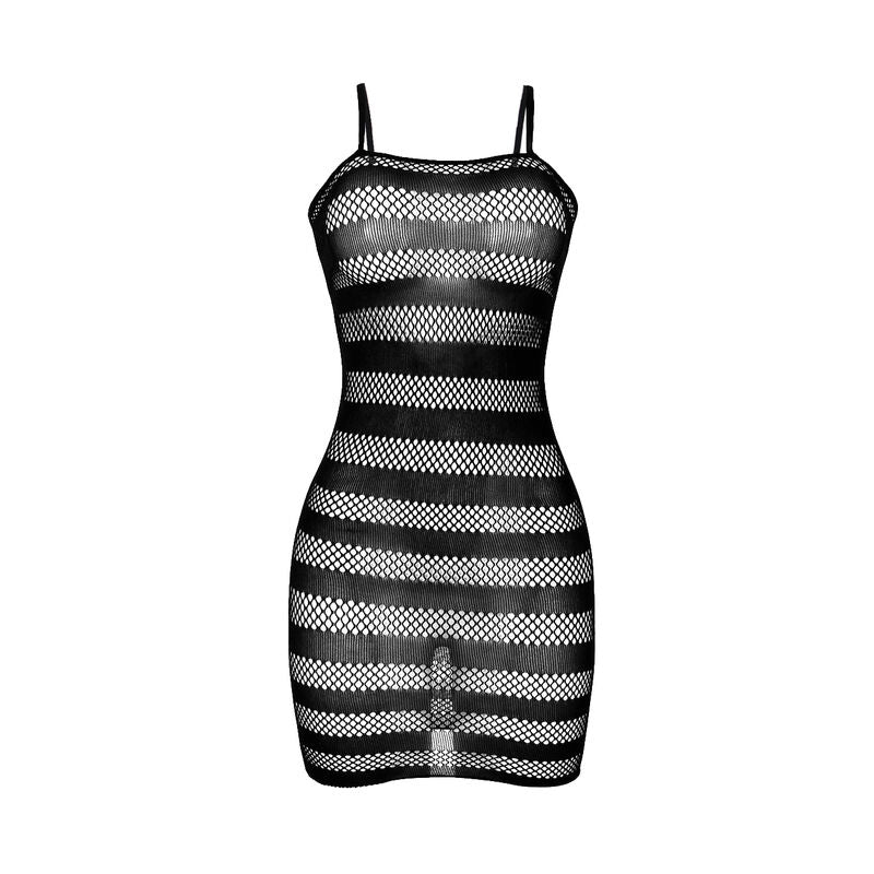 SUBBLIME - 951733 BLACK STRIPE FISHNET DRESS ONE SIZE