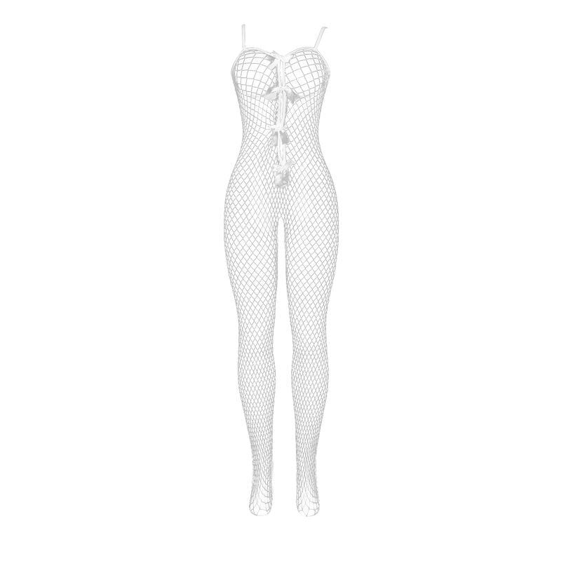 SUBBLIME - 951740 BODYSTOCKING BLANCO SIN BORDE CONCHAS Y LAZOS TALLA ÚNICA