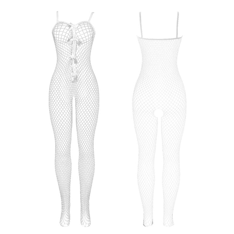 SUBBLIME - 951740 BODYSTOCKING BLANCO SIN BORDE CONCHAS Y LAZOS TALLA ÚNICA