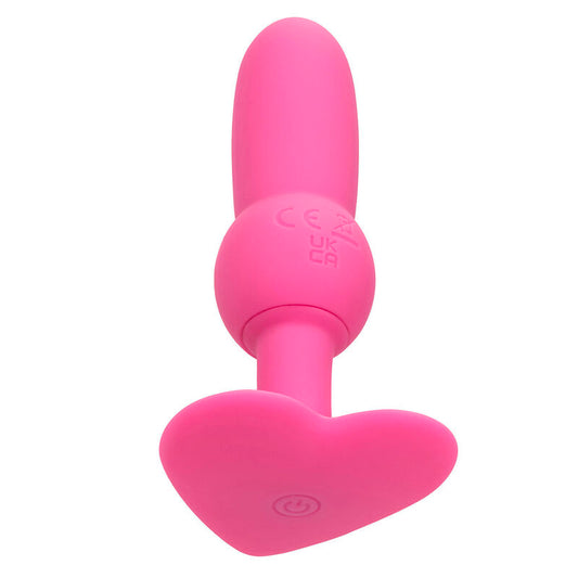 CALEXOTICS - TAPÓN ANAL PARA PRIMERA VEZ CON SONDA DE CUENTAS Y 10 VIBRACIONES ROSA