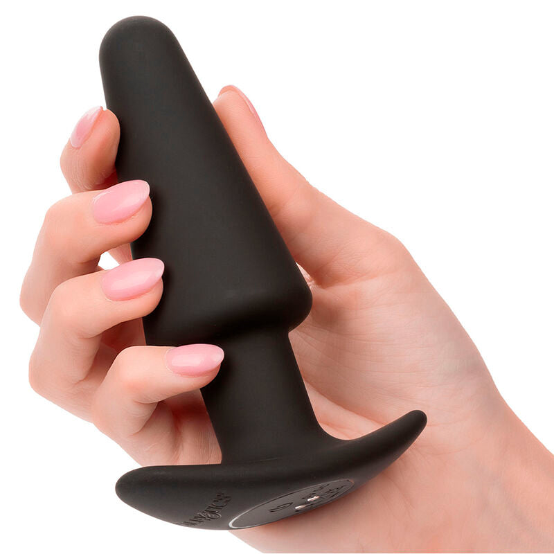 CALEXOTICS - ROCK BOTTOM TAPERED ANAL PLUG 10 VIBRATIONS BLACK SILICONE