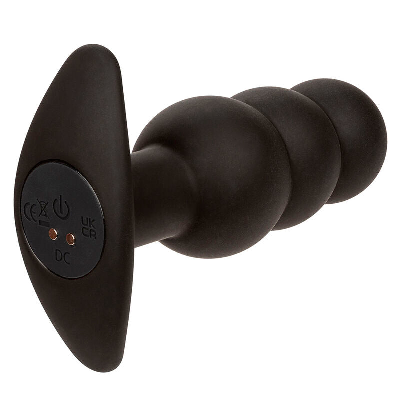 CALEXOTICS - ROCK BOTTOM ANAL PLUG WITH BALLS 10 VIBRATIONS BLACK SILICONE