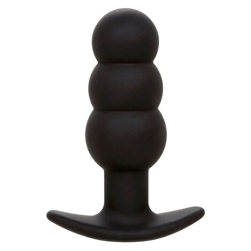 CALEXOTICS - ROCK BOTTOM ANAL PLUG WITH BALLS 10 VIBRATIONS BLACK SILICONE