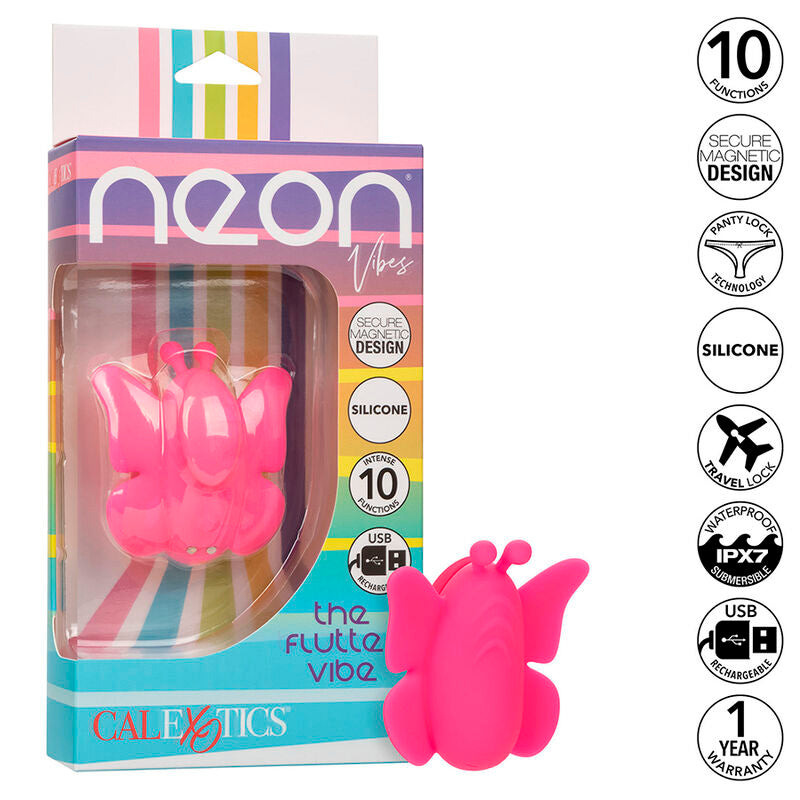 CALEXOTICS - NEON VIBES FLUTTER VIBE VIBRATION STIMULATOR 10 PINK VIBRATIONS