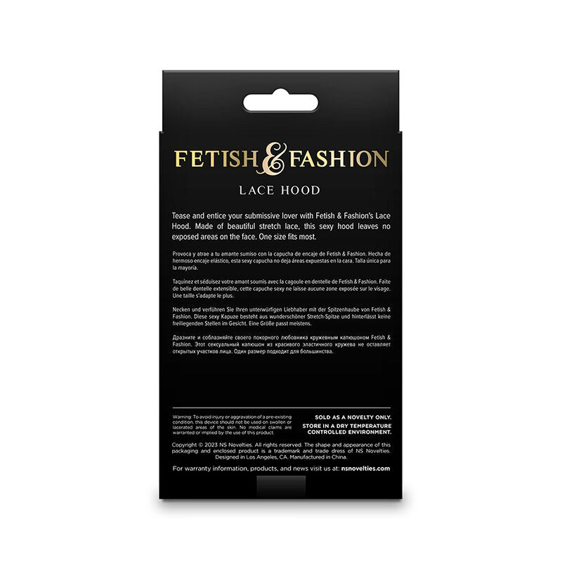 NOVEDADES NS - FETICHE Y MODA CAPUCHA DE ENCAJE NEGRO