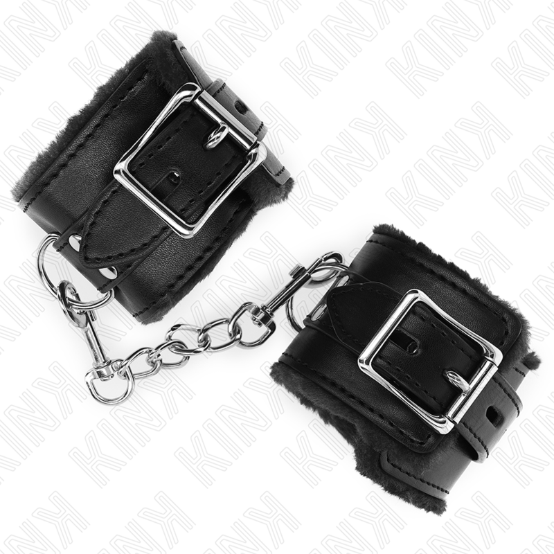 KINK - BLACK LEATHER LINING WRIST WITH ADJUSTABLE BLACK BELT 17-29 CM X 6 CM