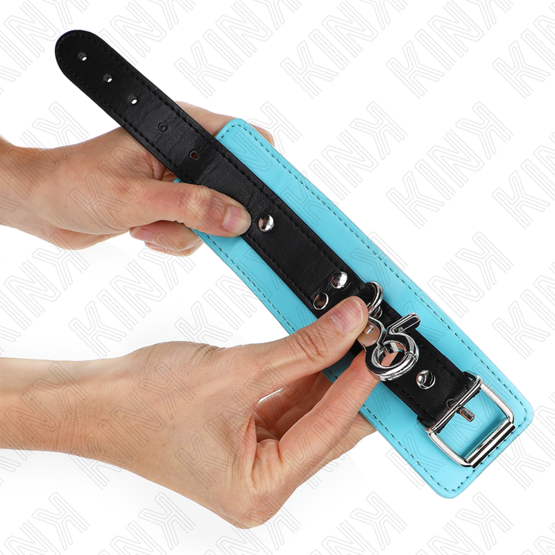 KINK - PREMIUM CLOSABLE WRIST RESTRAINTS BLACK/BLUE ADJUSTABLE 21-28 CM X 5.5 CM