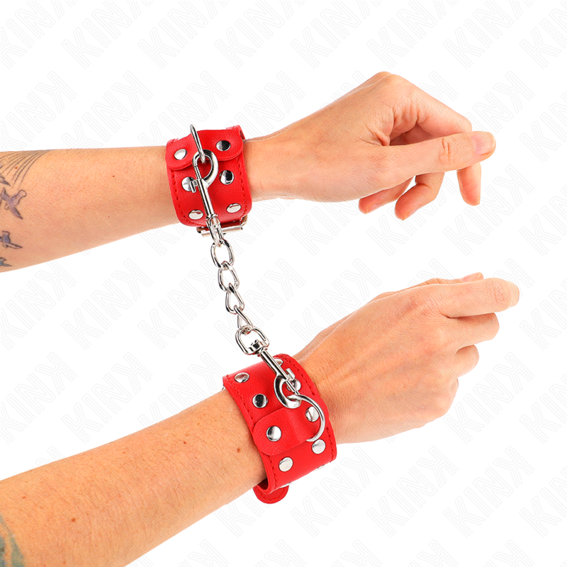 KINK - RED ADJUSTABLE DOUBLE NAIL STRAP BRACELETS