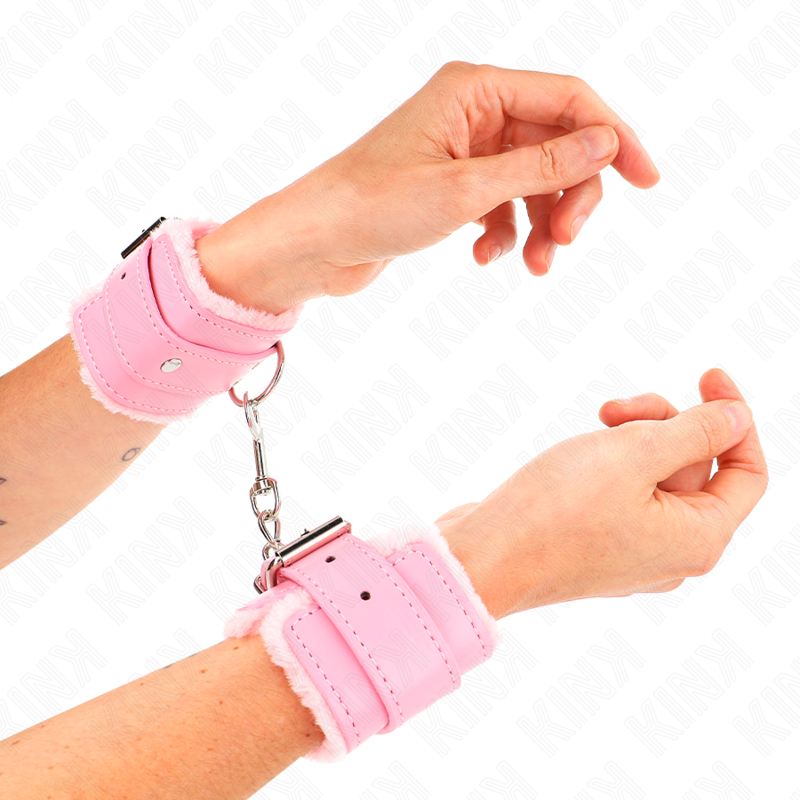 KINK - PINK FUR LINING WRIST WITH ADJUSTABLE PINK BELT 17-29 CM X 6 CM