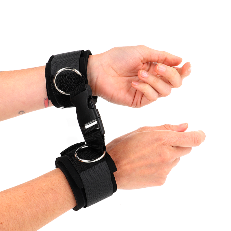 KINK - NEOPRENE WRIST RESTRAINTS HOOK&LOOP FASTENER BLACK ADJUSTABLE 22-34 CM