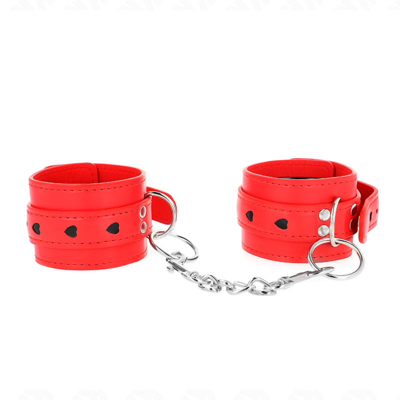 KINK - RED WRIST WITH ADJUSTABLE BLACK HEART INSERT 21-28 CM X 5.5 CM