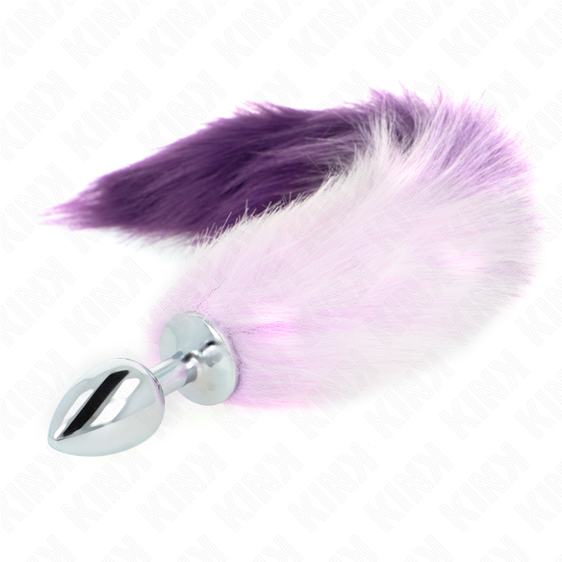 KINK - PLUG ANAL TAMAÑO P 7 X 3 CM CON COLA SINTÉTICA 40 CM MORADO