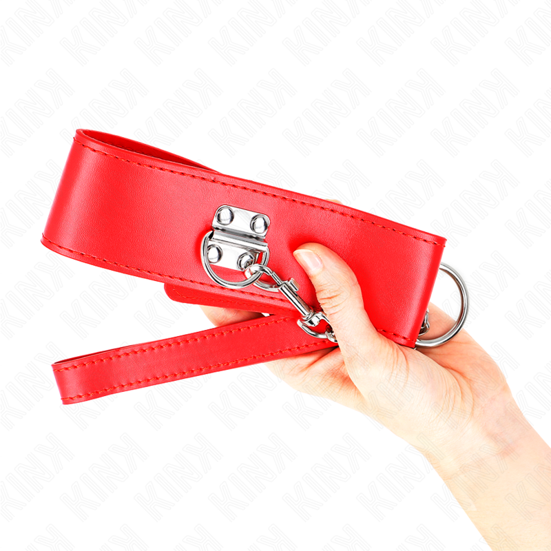 KINK - 65 CM BELT NECKLACE WITH ADJUSTABLE WIDE RED STRAP 33.5-41 CM X 5 CM