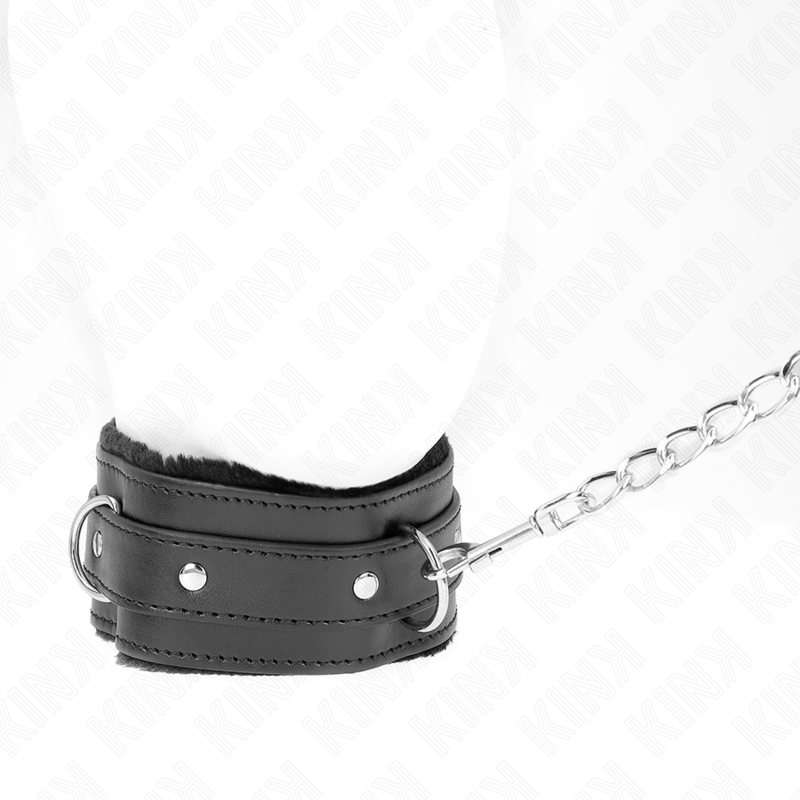 KINK - 65 CM COLLAR WITH LEASH WITH RESTRICTIONS BLACK 36-42 CM X 5.5 CM