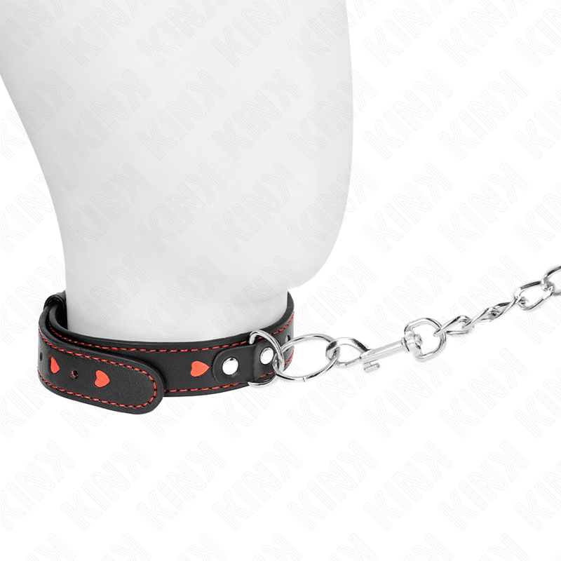 KINK - COLLAR CON CORREA 65 CM DETALLES DE CORAZÓN 52,5 X 2,5 CM