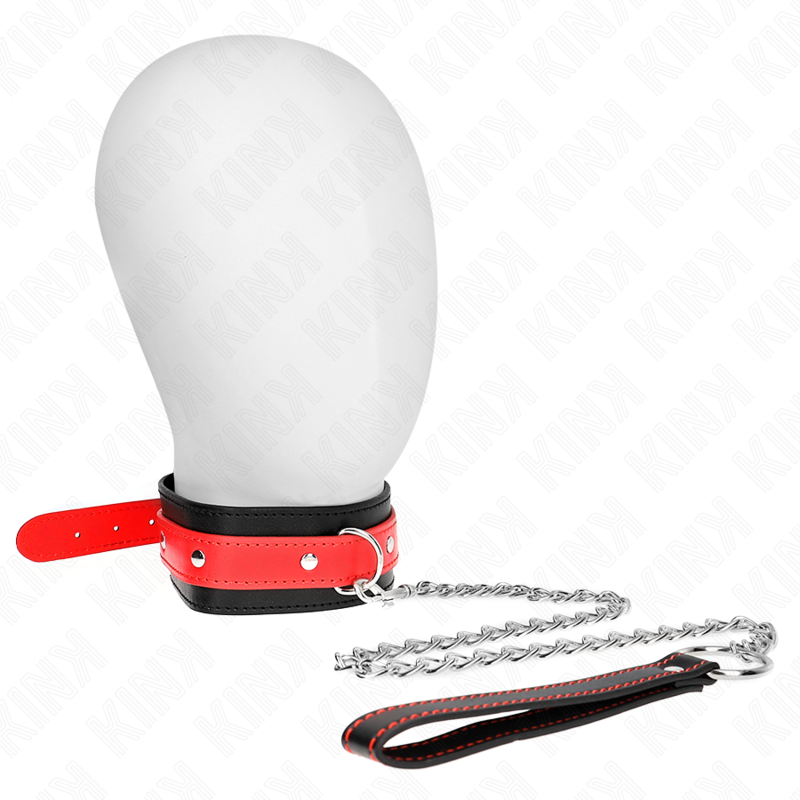 KINK - COLLAR DE CORREA ROJA 65 CM AJUSTABLE 36-43 CM X 5 CM